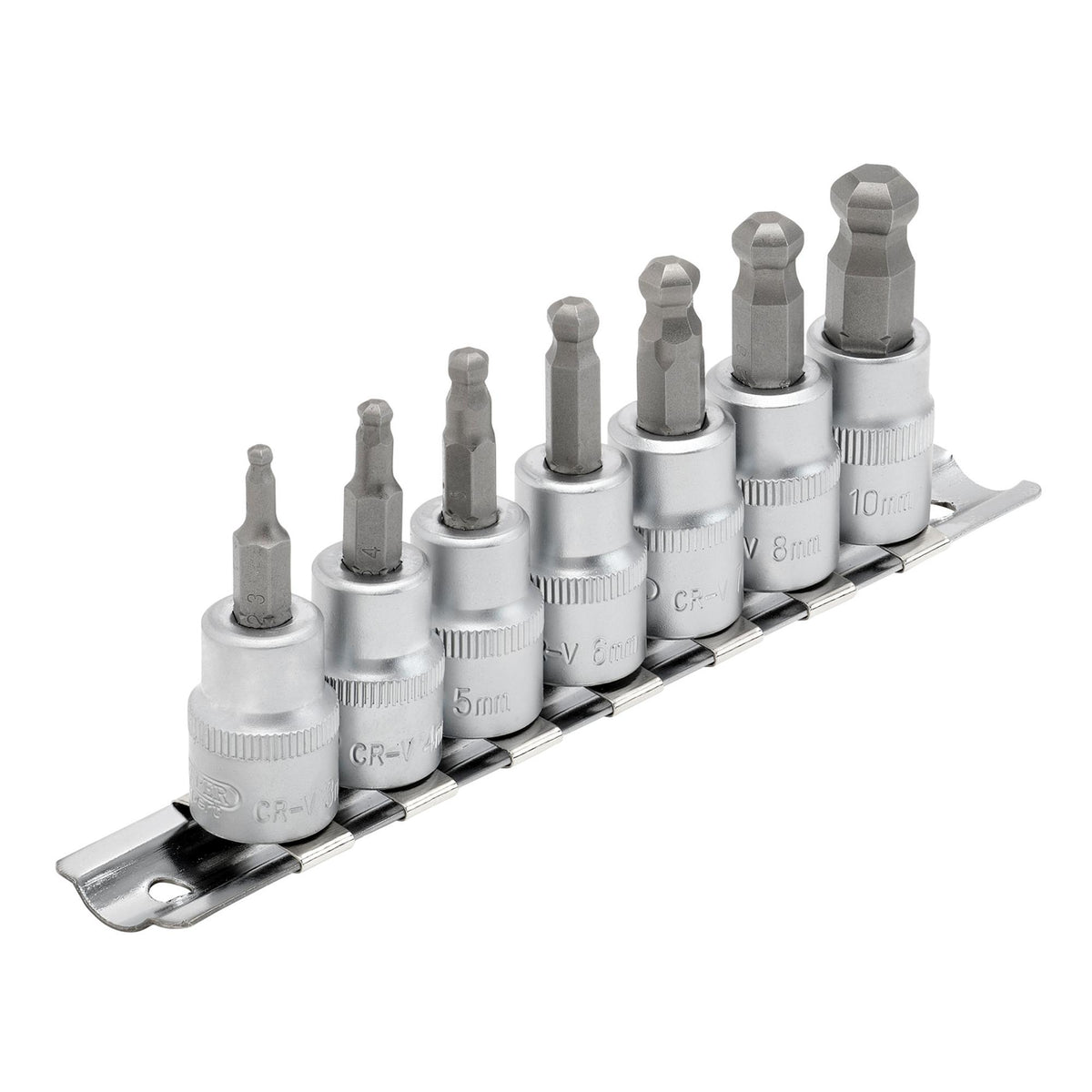 DRAPER 3/8" Sq. Dr. Hexagonal Socket Bit Set (7 piece) : Model No. D-HEX-B/7/55
