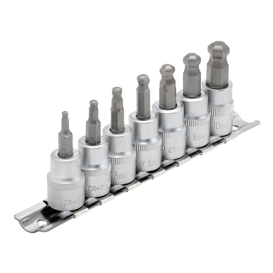 DRAPER 3/8" Sq. Dr. Hexagonal Socket Bit Set (7 piece) : Model No. D-HEX-B/7/55