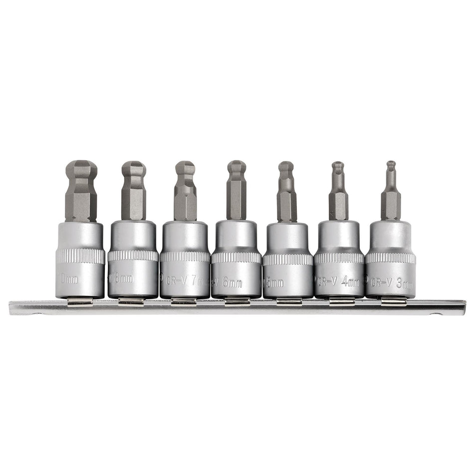 DRAPER 3/8" Sq. Dr. Hexagonal Socket Bit Set (7 piece) : Model No. D-HEX-B/7/55