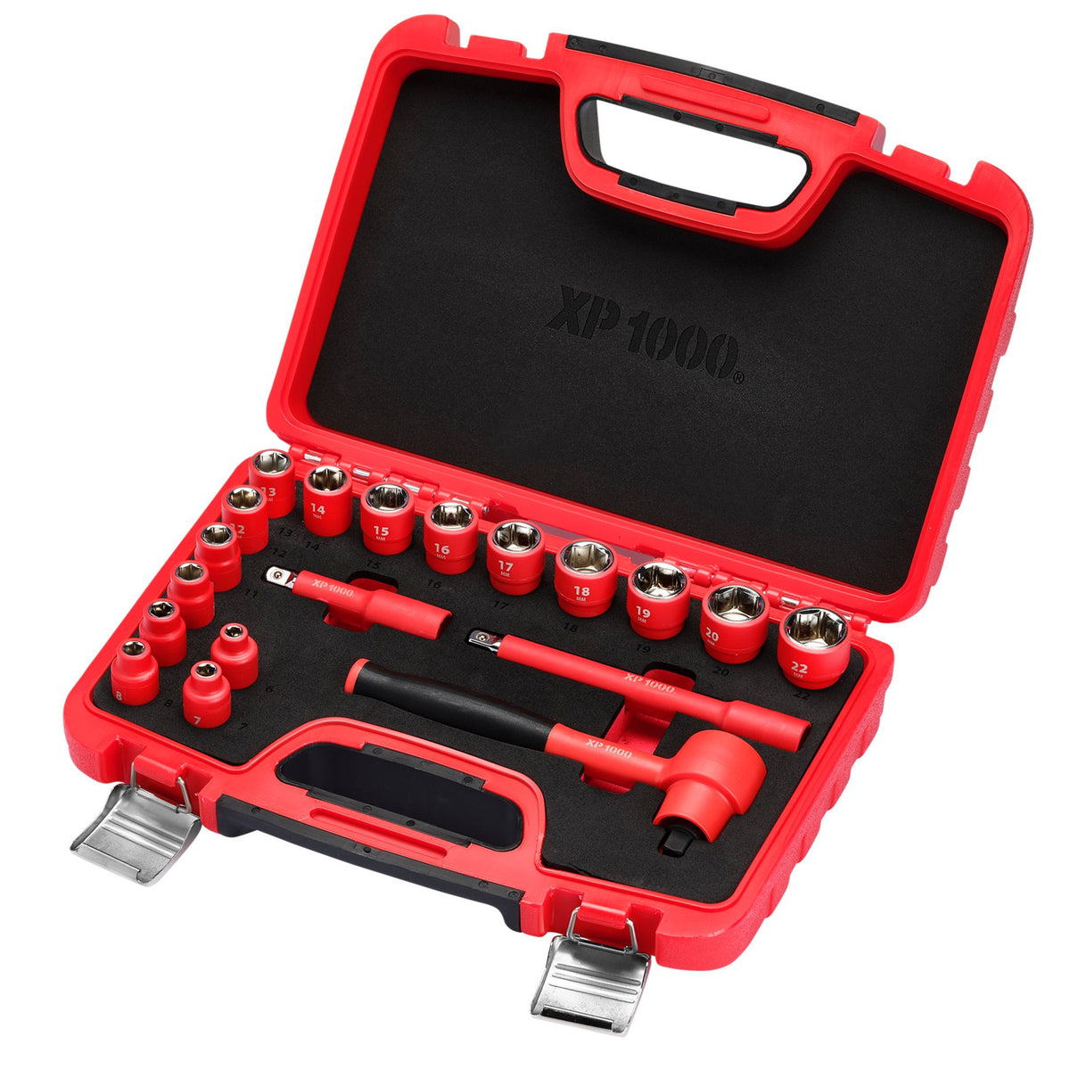 XP1000 VDE Metric Socket Set, 3/8" Sq. Dr. (19 Piece) : Model No. XP1000-3/8