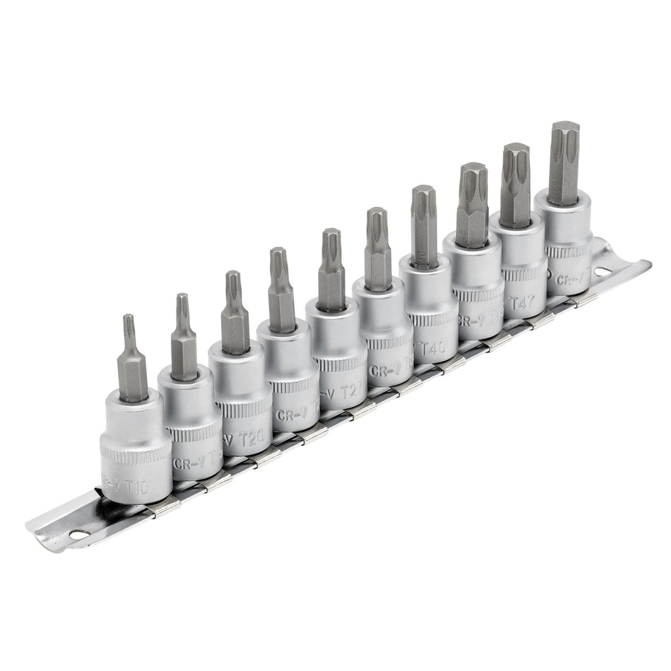 DRAPER 3/8" Sq. Dr. 48mm Long Draper TX STAR Socket Bit Set (10 Piece) : Model No. D-TX/10/55