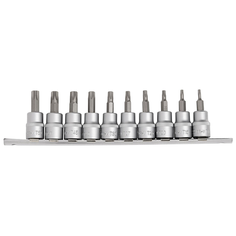 DRAPER 3/8" Sq. Dr. 48mm Long Draper TX STAR Socket Bit Set (10 Piece) : Model No. D-TX/10/55