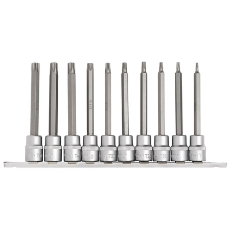 DRAPER 3/8" Sq. Dr. 100mm Long Draper TX STAR Socket Bit Set (10 Piece) : Model No. D-TX/10/100