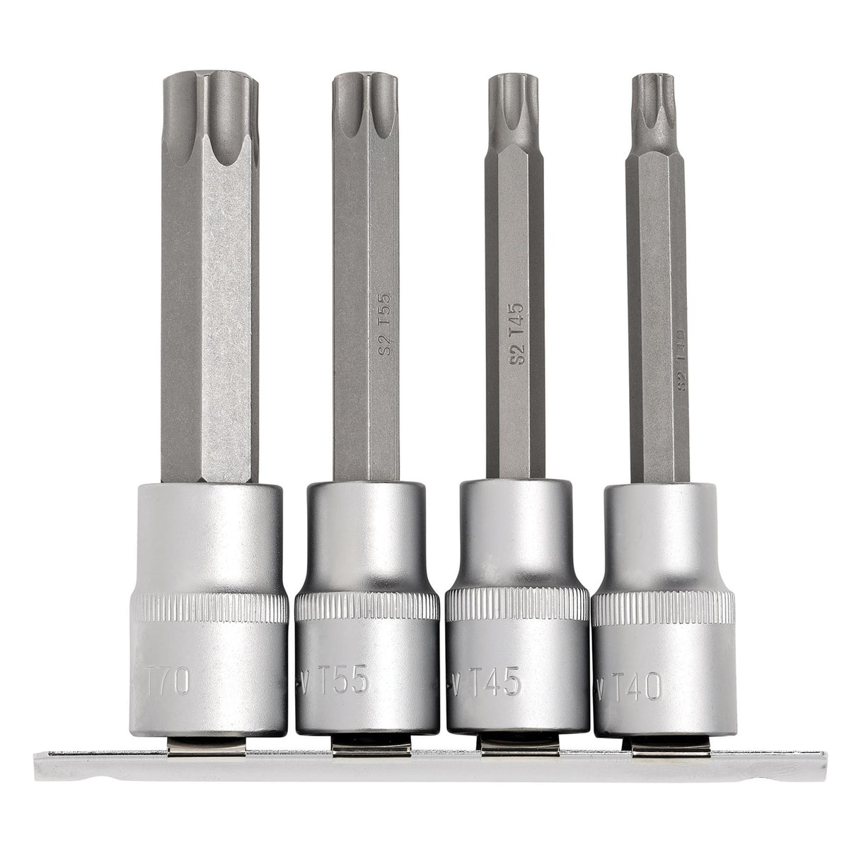 DRAPER 1/2" Sq. Dr. Draper TX STAR Socket Bit Set (4 Piece) : Model No. T-TX/4/100