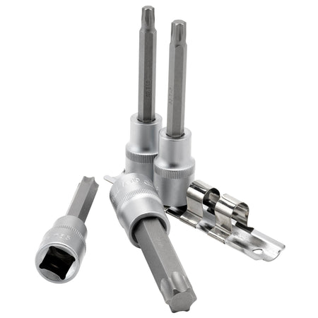 DRAPER 1/2" Sq. Dr. Draper TX STAR Socket Bit Set (4 Piece) : Model No. T-TX/4/100