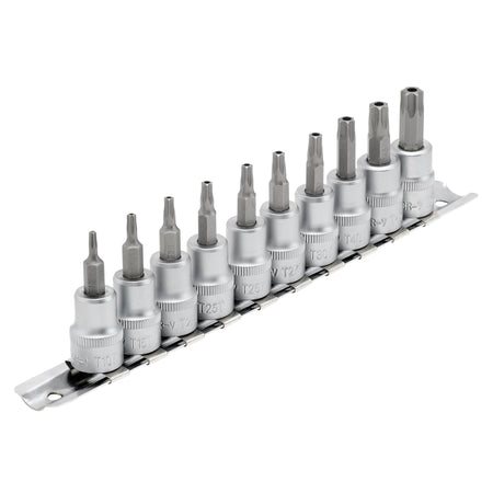 DRAPER 3/8" Sq. Dr. 48mm long Draper TX STAR Security Socket Bit Set (10 Piece) : Model No. D-TXT/10/55