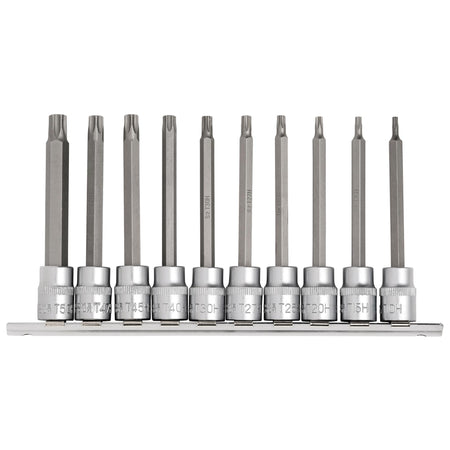 DRAPER 3/8" Sq. Dr. Draper TX STAR Security Socket Bit Set (10 Piece) : Model No. D-TXT/10/100