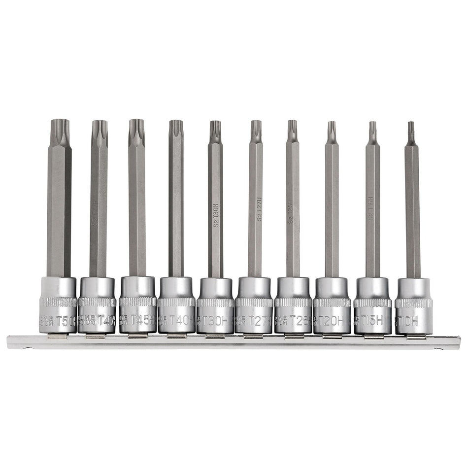 DRAPER 3/8" Sq. Dr. Draper TX STAR Security Socket Bit Set (10 Piece) : Model No. D-TXT/10/100