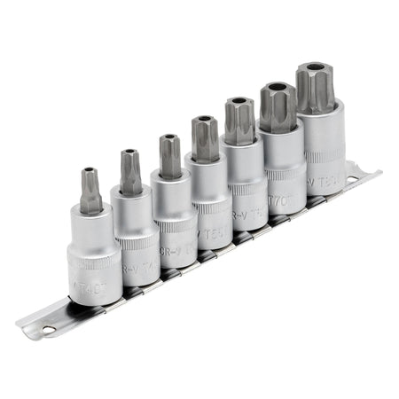 DRAPER 1/2" Sq. Dr. Draper TX STAR Security Socket Bit Set (7 Piece) : Model No. H-TXT/7/55