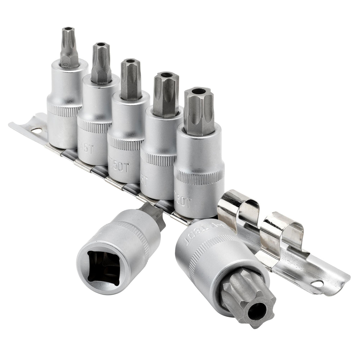 DRAPER 1/2" Sq. Dr. Draper TX STAR Security Socket Bit Set (7 Piece) : Model No. H-TXT/7/55