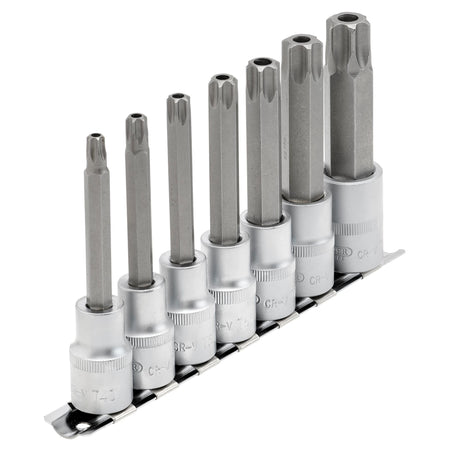 DRAPER 1/2" Sq. Dr. Draper TX STAR Security Socket Bit Set (7 Piece) : Model No. H-TXT/7/100