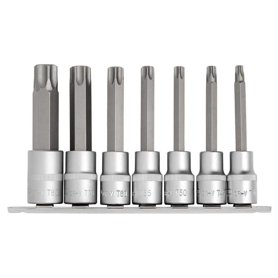 DRAPER 1/2" Sq. Dr. Draper TX STAR Security Socket Bit Set (7 Piece) : Model No. H-TXT/7/100