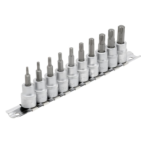 DRAPER 3/8" Sq. Dr. Draper TX STAR Plus Socket Bit Set (10 Piece) : Model No. D-TXP/10/55