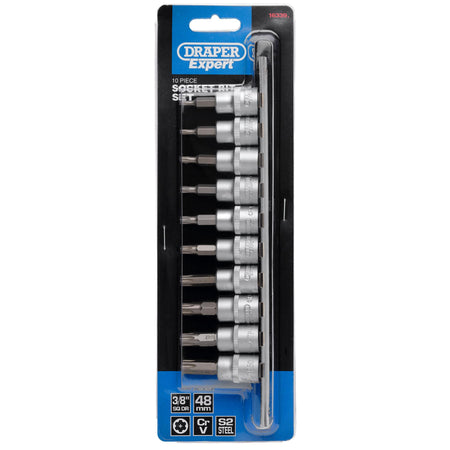 DRAPER 3/8" Sq. Dr. Draper TX STAR Plus Socket Bit Set (10 Piece) : Model No. D-TXP/10/55