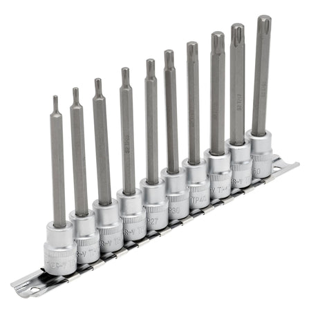 DRAPER 3/8" Sq. Dr. Draper TX STAR Plus Socket Bit Set (10 Piece) : Model No. D-TXP/10/100