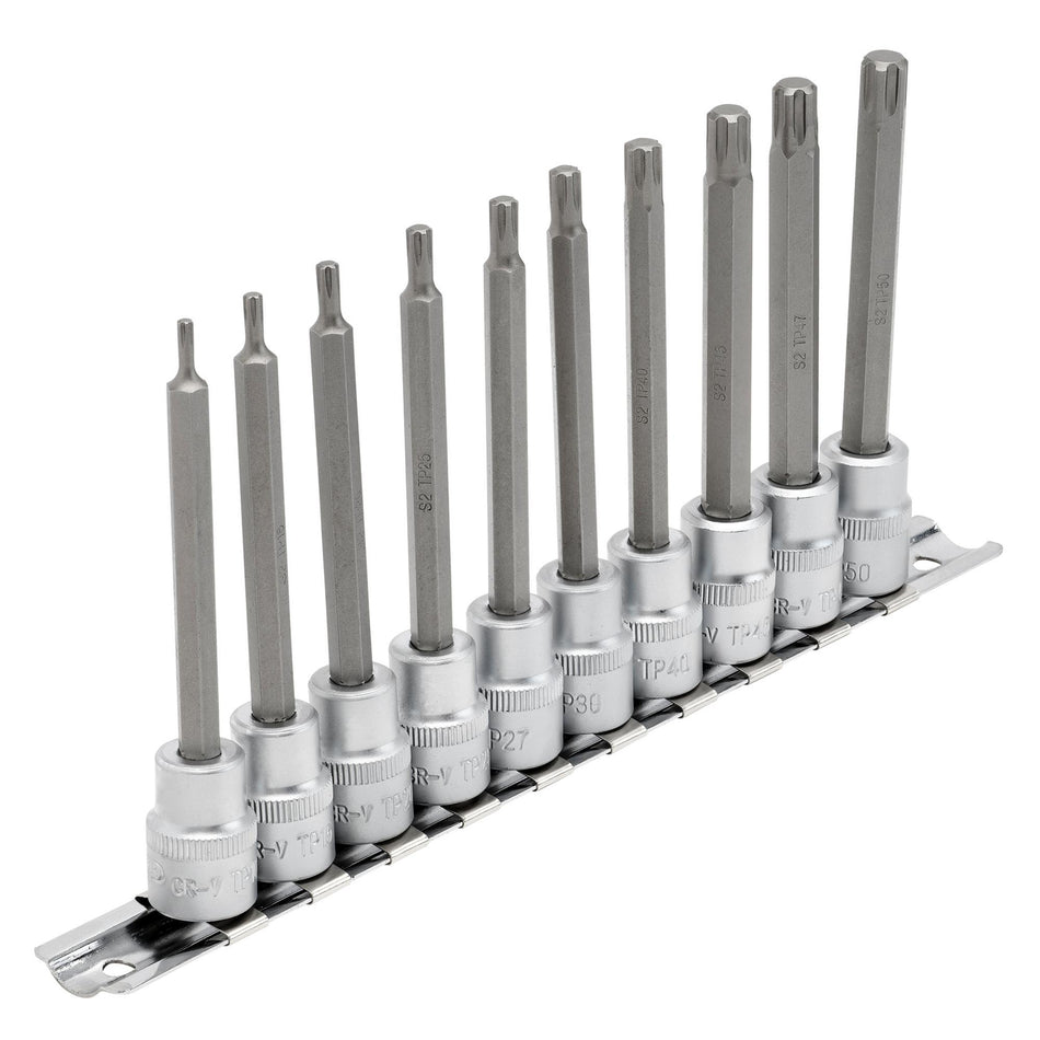 DRAPER 3/8" Sq. Dr. Draper TX STAR Plus Socket Bit Set (10 Piece) : Model No. D-TXP/10/100