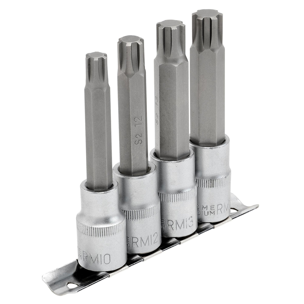 DRAPER 1/2" Sq. Dr. Ribe Socket Bit Set (4 piece) : Model No. H-RIBE/4/100
