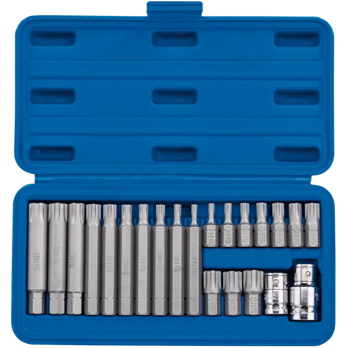 DRAPER 3/8, 1/2" Sq. Dr. Ribe Socket and Bit Set (22 piece) : Model No. RIBE/22/SET/B