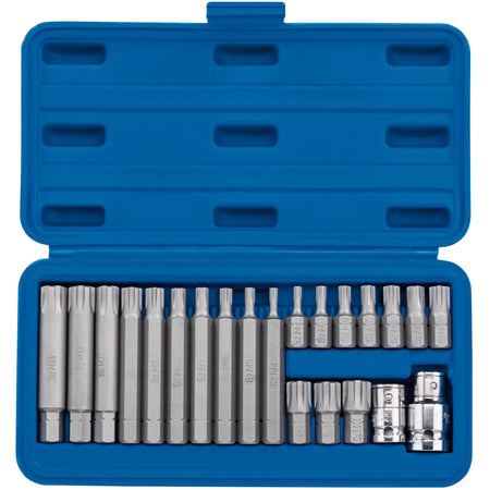 DRAPER 3/8, 1/2" Sq. Dr. Ribe Socket and Bit Set (22 piece) : Model No. RIBE/22/SET/B