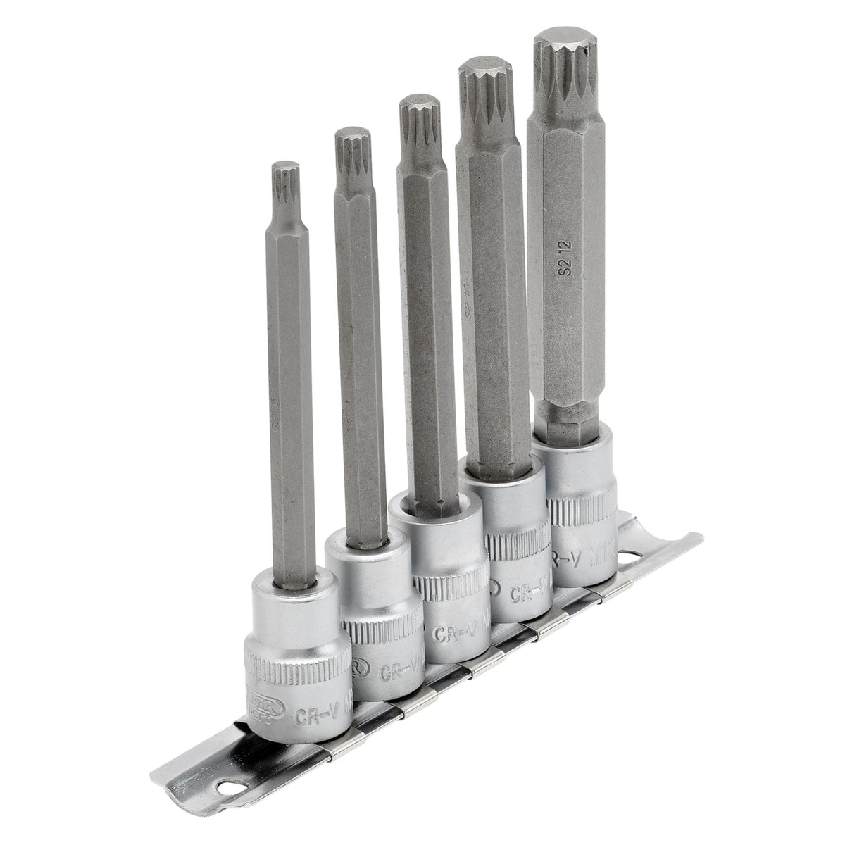 DRAPER 3/8" Sq. Dr. Spline Socket Bit Set (5 piece) : Model No. D-SPLINE/5/100