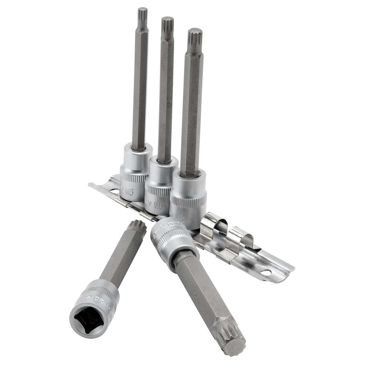 DRAPER 3/8" Sq. Dr. Spline Socket Bit Set (5 piece) : Model No. D-SPLINE/5/100