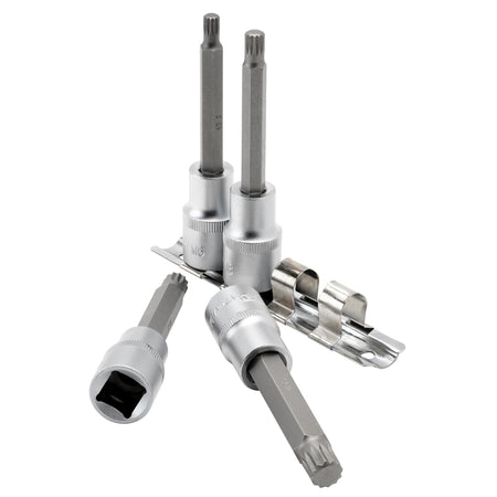 DRAPER 1/2" Sq. Dr. Spline Socket Bit Set (4 piece) : Model No. H-SPLINE/4/100