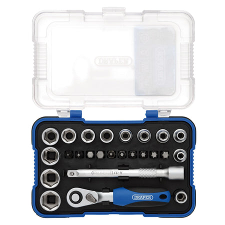 DRAPER 1/4" Sq. Dr. Metric Socket Set (25 Piece) : Model No. BD25M