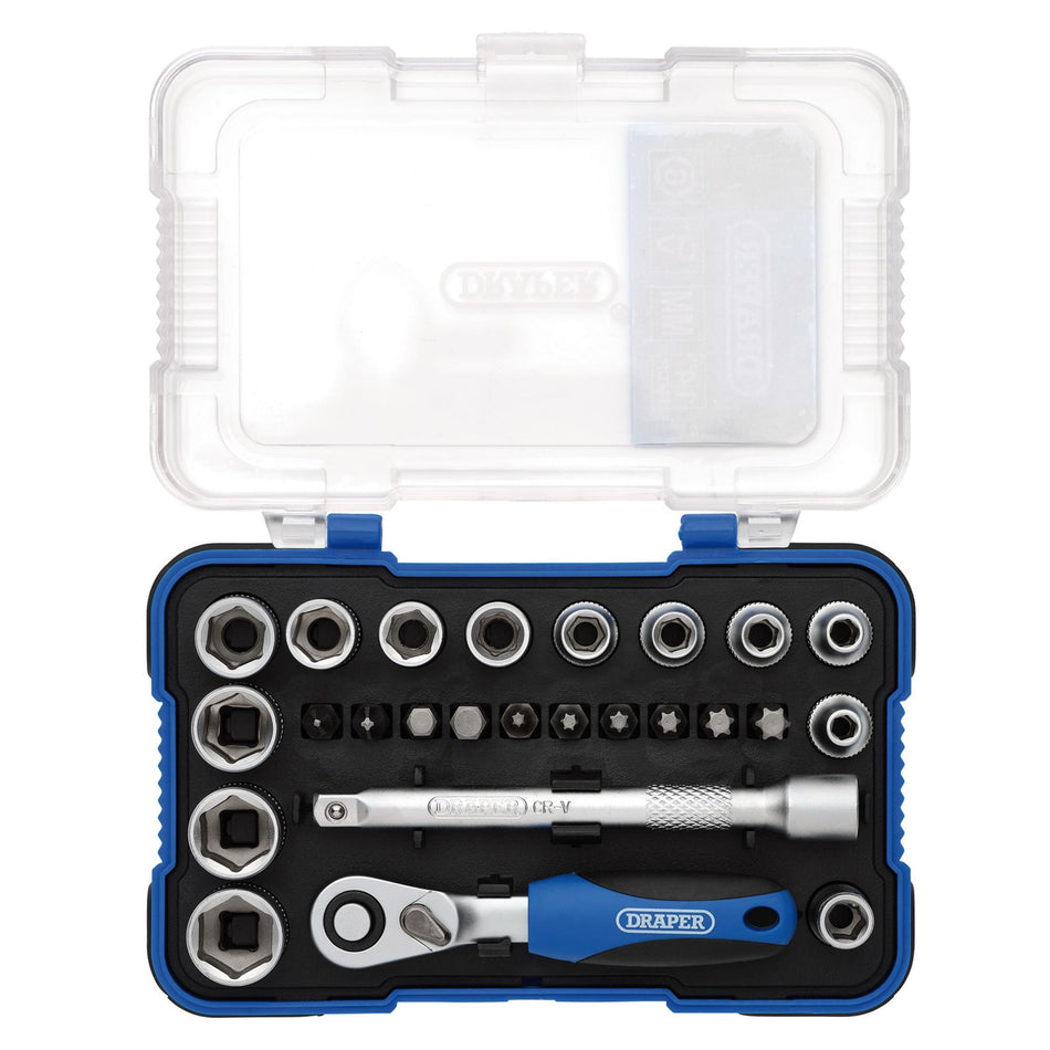 DRAPER 1/4" Sq. Dr. Metric Socket Set (25 Piece) : Model No. BD25M