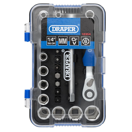 DRAPER 1/4" Sq. Dr. Metric Socket Set (25 Piece) : Model No. BD25M