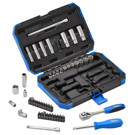 DRAPER 1/4" Sq. Dr. Metric Socket Set (47 Piece) : Model No. BD47M