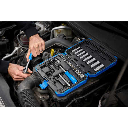 DRAPER 1/4" Sq. Dr. Metric Socket Set (47 Piece) : Model No. BD47M