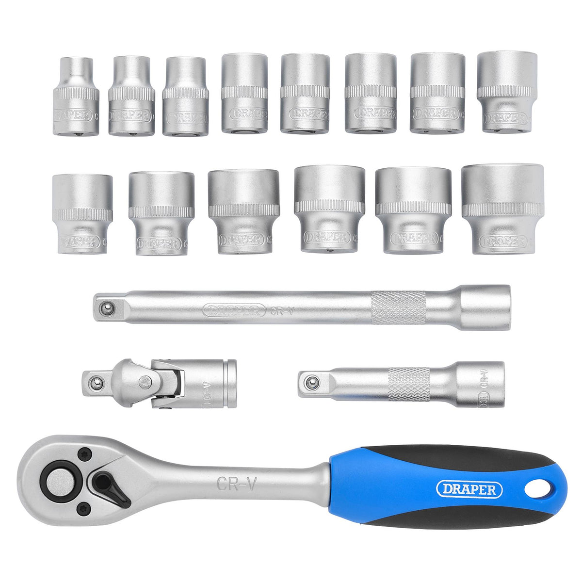DRAPER 3/8" Sq. Dr. Metric Socket Set (18 Piece) : Model No. DD18M