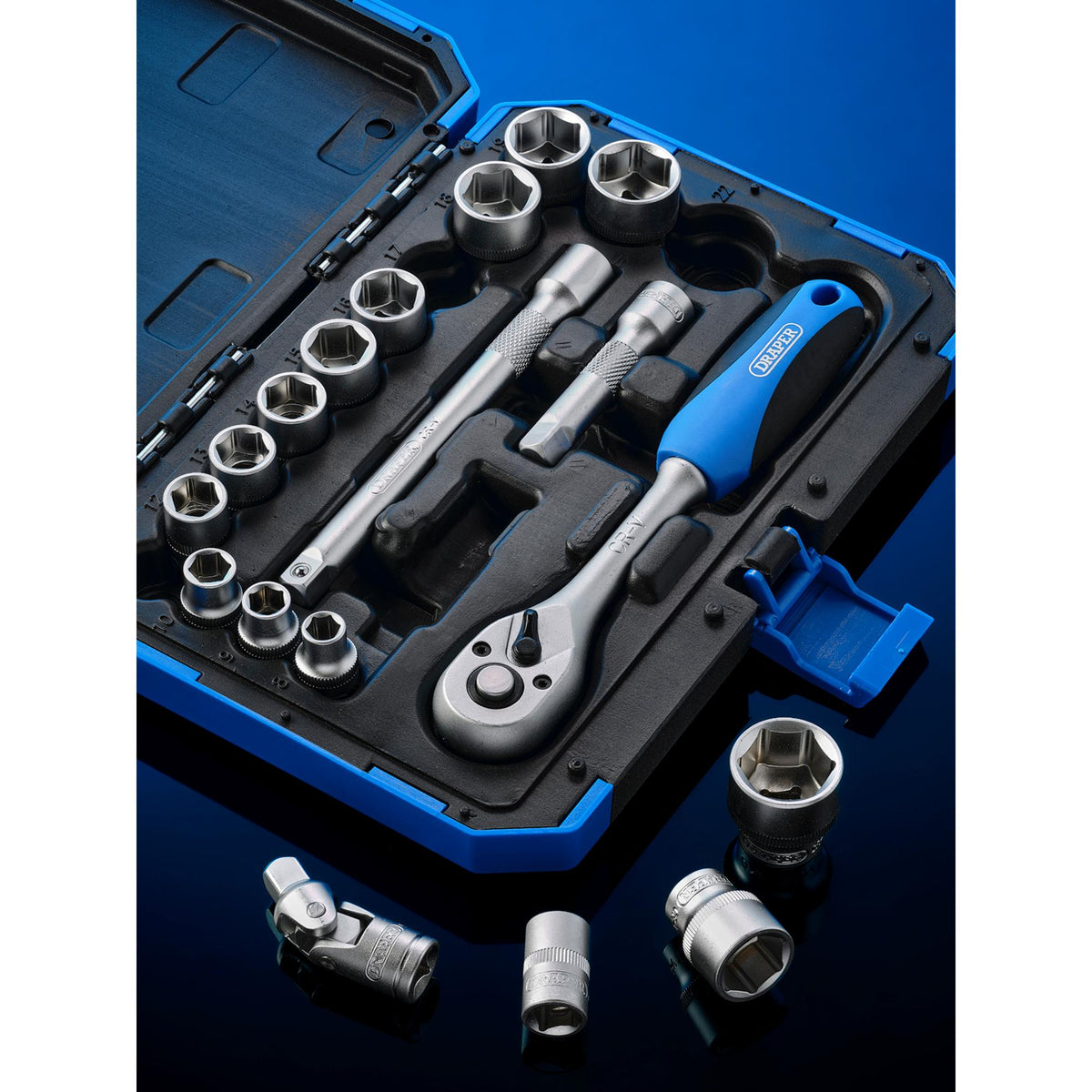 DRAPER 3/8" Sq. Dr. Metric Socket Set (18 Piece) : Model No. DD18M