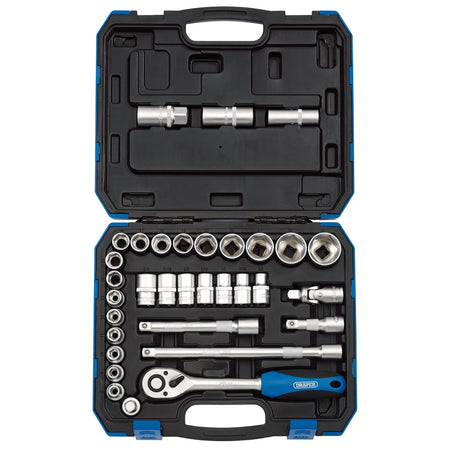 DRAPER 1/2" Sq. Dr. MM/AF Combined Socket Set (33 Piece) : Model No. HD33AM