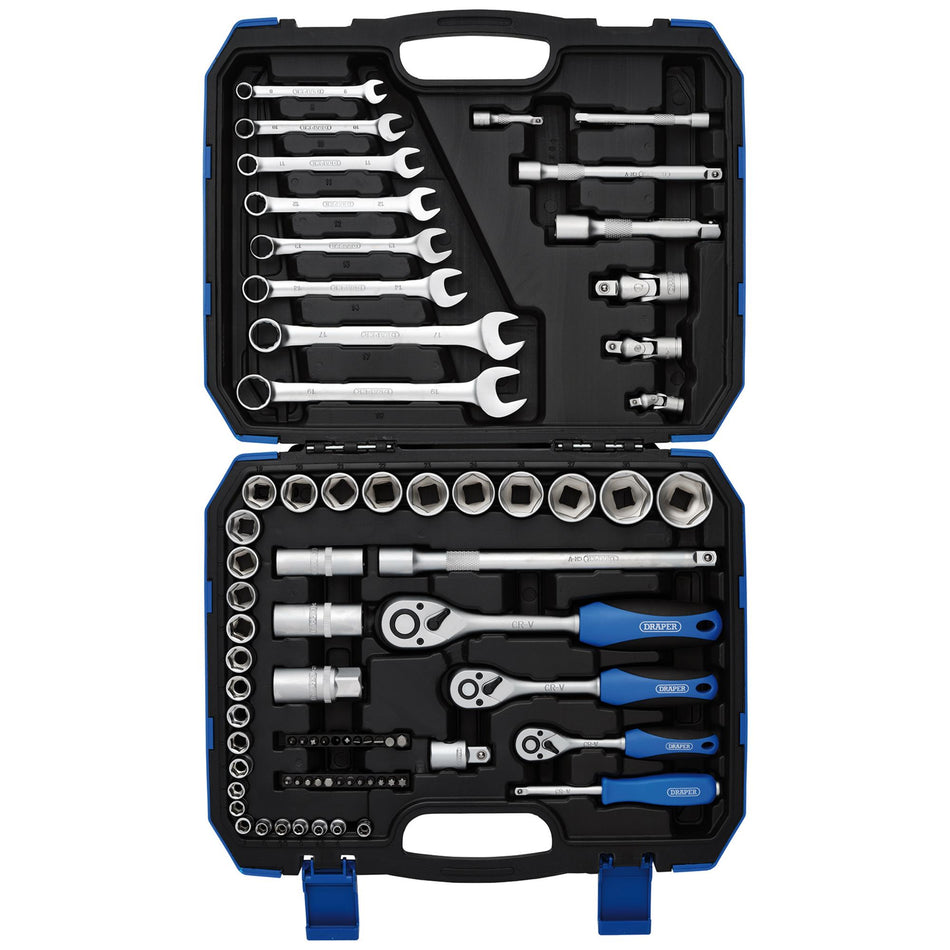 DRAPER 1/4", 3/8" and 1/2" Sq. Dr. Metric Tool Kit (75 piece) : Model No. TKD75M