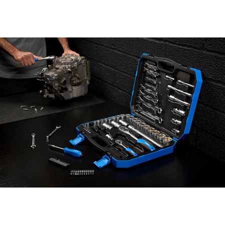 DRAPER 1/4", 3/8" and 1/2" Sq. Dr. Metric Tool Kit (75 piece) : Model No. TKD75M