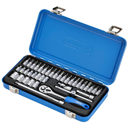 DRAPER 1/4" Sq. Dr. Metric Socket Set in Metal Case (38 piece) : Model No. BD38M/MT
