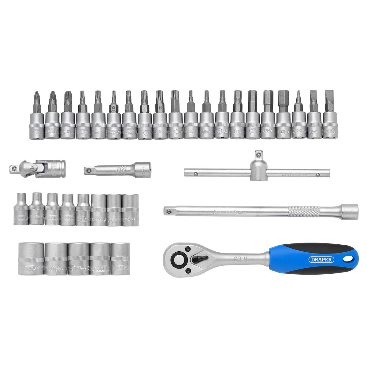 DRAPER 1/4" Sq. Dr. Metric Socket Set in Metal Case (38 piece) : Model No. BD38M/MT