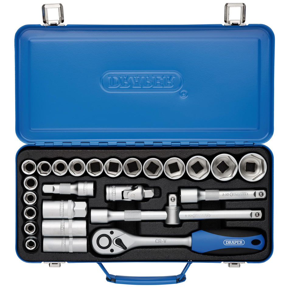 DRAPER 1/2" Sq. Dr. Metric Socket Set (26 Piece) : Model No. HD26M/MT