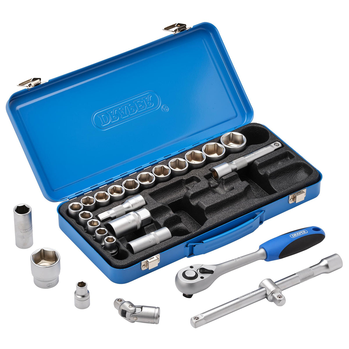 DRAPER 1/2" Sq. Dr. Metric Socket Set (26 Piece) : Model No. HD26M/MT