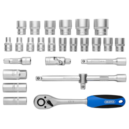 DRAPER 1/2" Sq. Dr. Metric Socket Set (26 Piece) : Model No. HD26M/MT