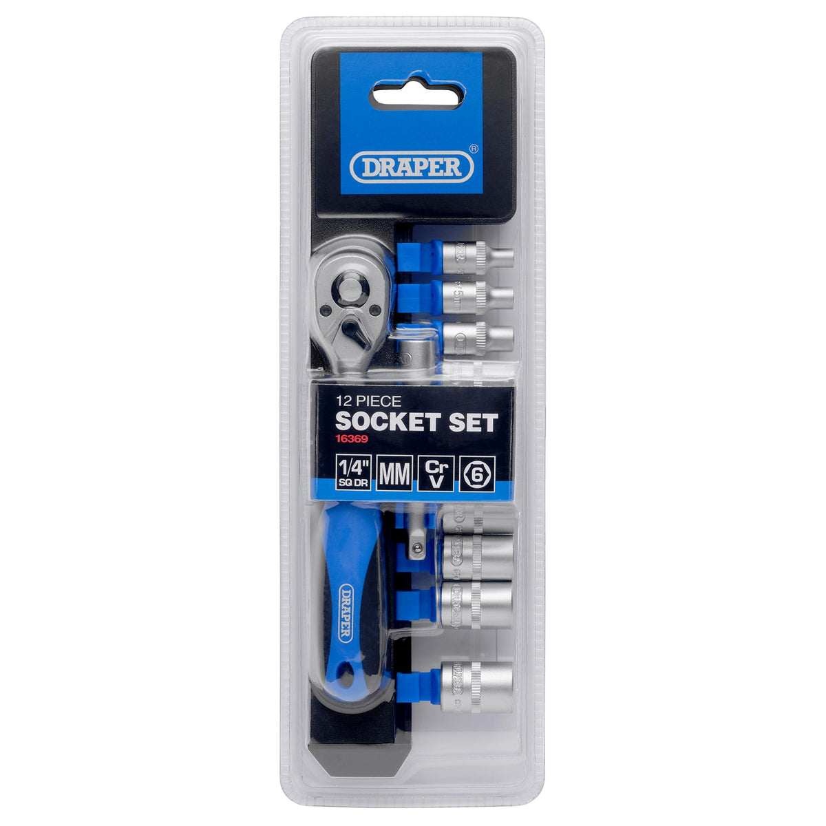 DRAPER 1/4" Sq. Dr. Metric Socket Set (12 Piece) : Model No. BD12M/PR