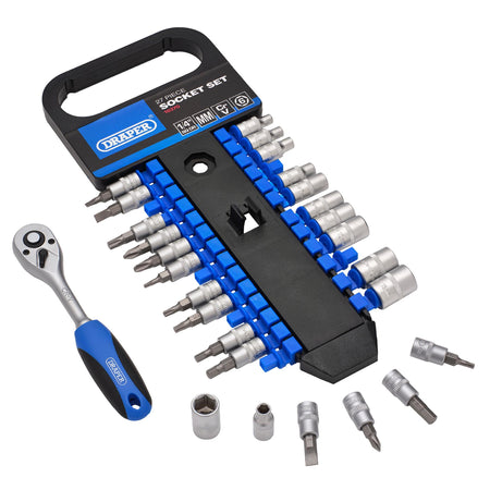 DRAPER 1/4" Sq. Dr. Metric Socket Set (27 Piece) : Model No. BD27M/PR