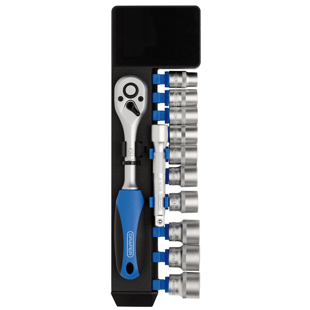 DRAPER 3/8" Sq. Dr. Metric Socket and Ratchet Set (12 piece) : Model No. DD12M/PR