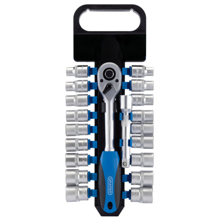 DRAPER 1/2" Sq. Dr. Combined MM/AF Socket and Ratchet Set (20 piece) : Model No. HD20AM/PR