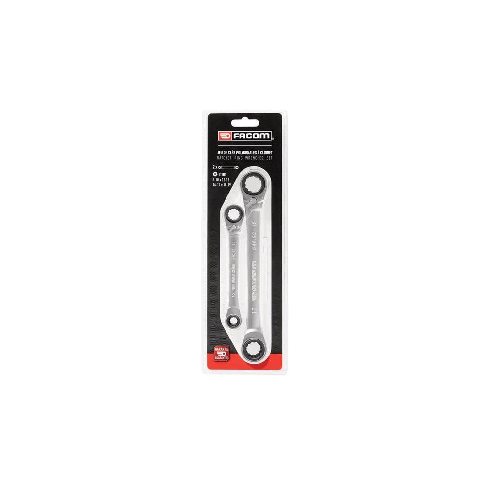 Facom Quatro Ratcheting Spanner Set, 2 Piece