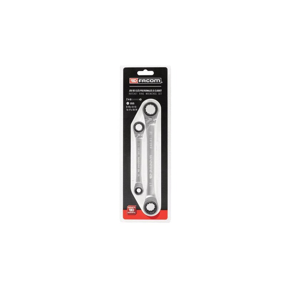 Facom Quatro Ratcheting Spanner Set, 2 Piece