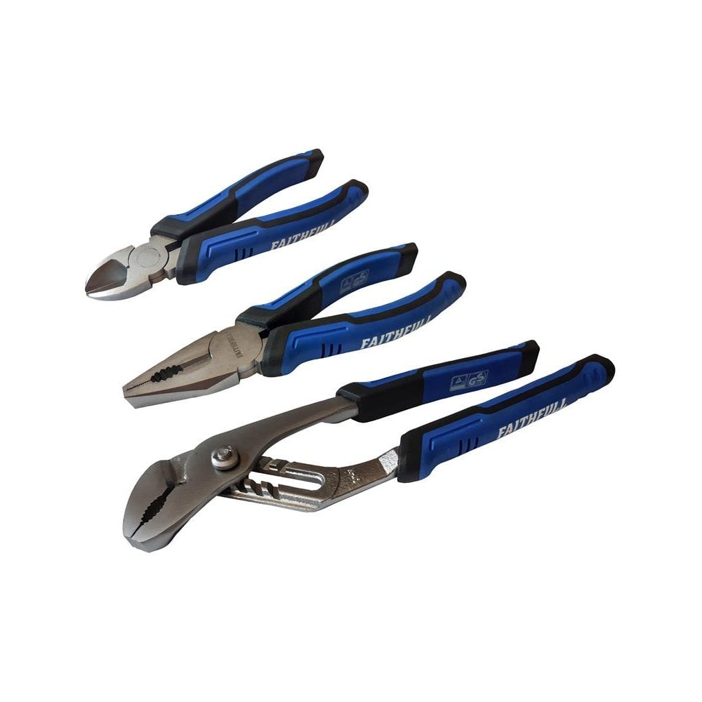 Faithfull Soft Grip Pliers Set, 3 Piece
