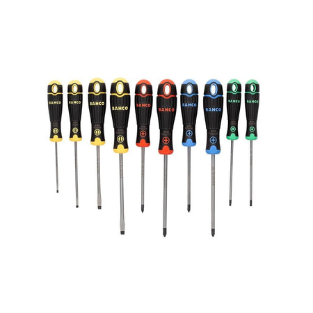 Bahco BahcoFit Coloured Handle Screwdriver Set, 10 Piece