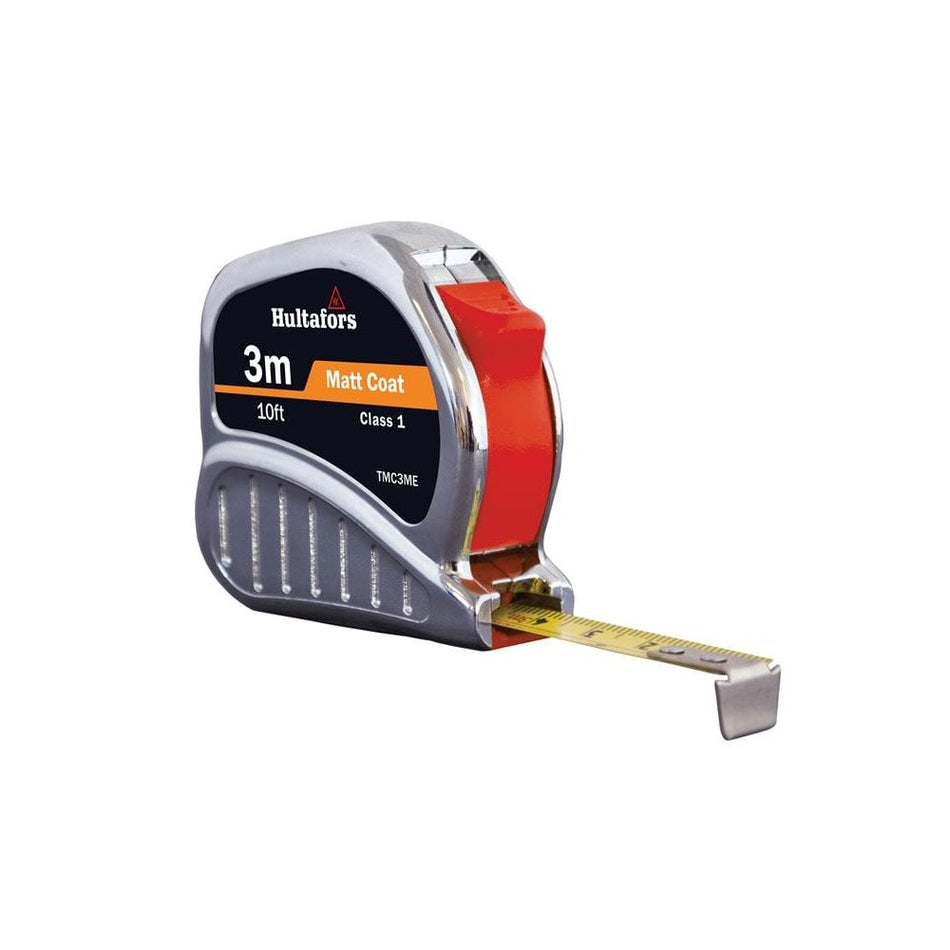 Hultafors TM3ME Chrome Tri-Matic Pocket Tape 3m/10ft (Width 13mm)